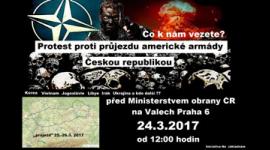Demonstrace proti průjezdu vojsk NATO ČR